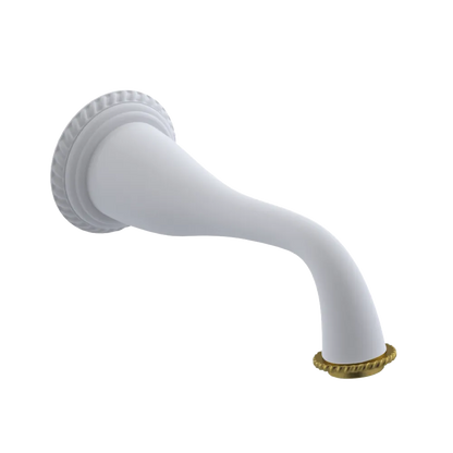 Rubinet Tub Filler Spout Wall Mount Matt White