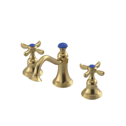 Rubinet Widespread Lav. Set. (less drain) Satin Brass