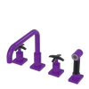 Rubinet Widespread Kitchen Set with Genesis Spout with Hand Spray Purple Haze