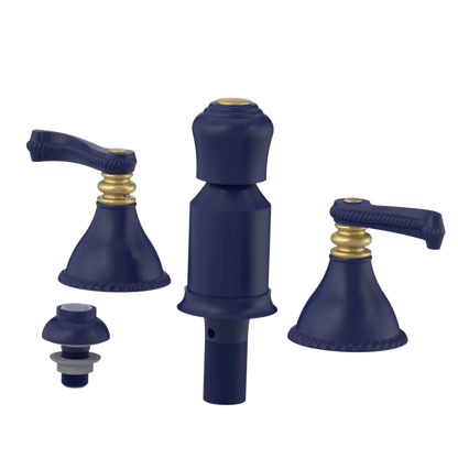 Rubinet Bidet Fitting with Spray, Diverter, and Vacum Breaker (Less Drain) Midnight Blue