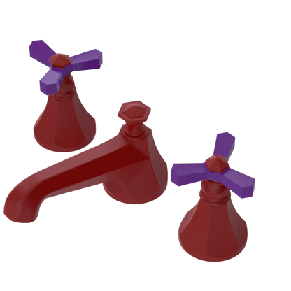 Rubinet Widespread Lav. Set. (less drain) Maroon