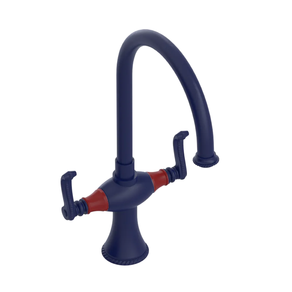 Rubinet Two Handle Single Hole Kitchen Set Midnight Blue