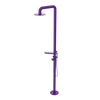 Rubinet Pressure Balance Outdoor Shower with Hand Held Shower & 10" Shower Head (with shelf) - 304 Stainless Steel Purple Haze