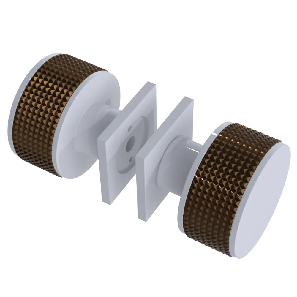 Rubinet Shower Door Knob (set) White