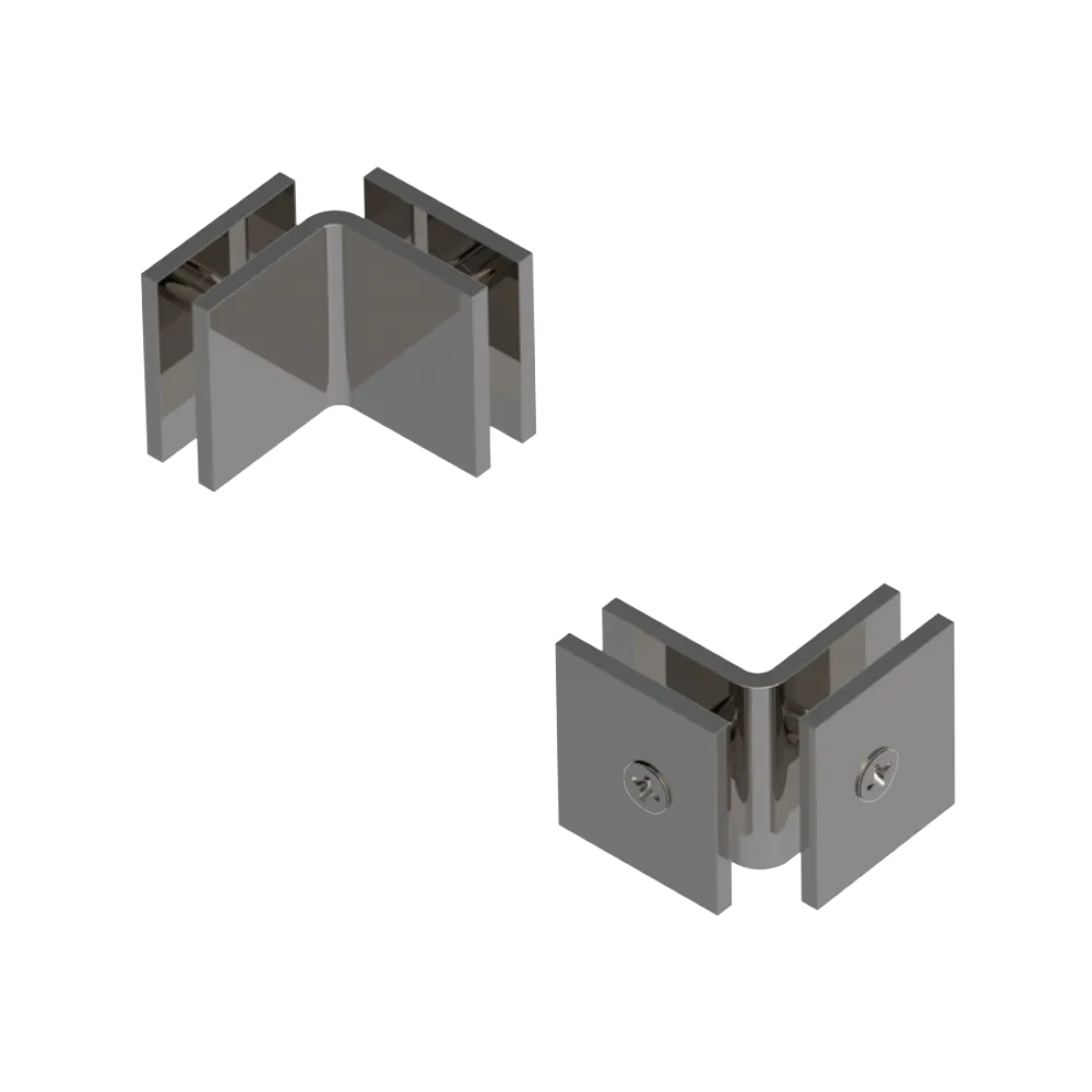 Rubinet 90 Glass to Glass Open Face Polished Nickel