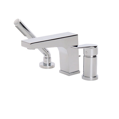 Aquabrass 3-piece deckmount tub filler with handshower