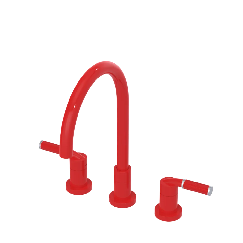 Rubinet Widespread Kitchen Set Red