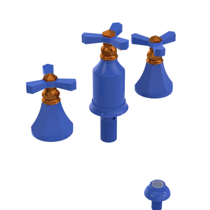 Rubinet Bidet Fitting with Spray, Diverter, and Vacum Breaker (Less Drain) Blu Jean