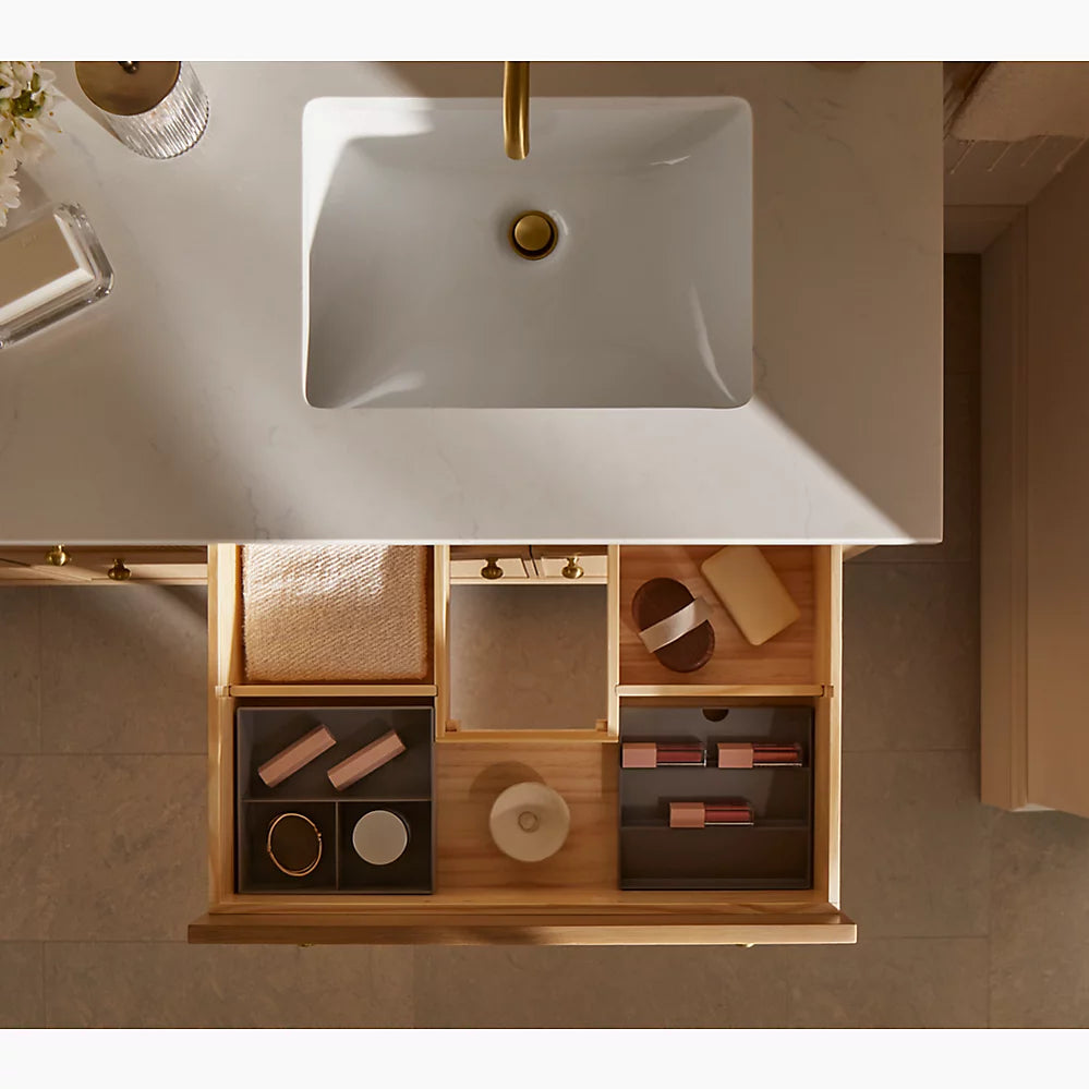 Kohler Malin By Studio Mcgee Cabinet With Sinks And Quartz Top 72-Inch Double-Sink Bathroom Vanity