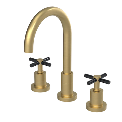 Rubinet Widespread Kitchen Set with LaSalle Spout Satin Brass