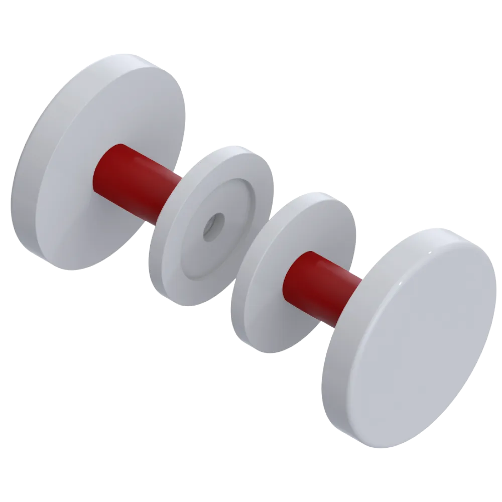 Rubinet Shower Door Knob (set) White