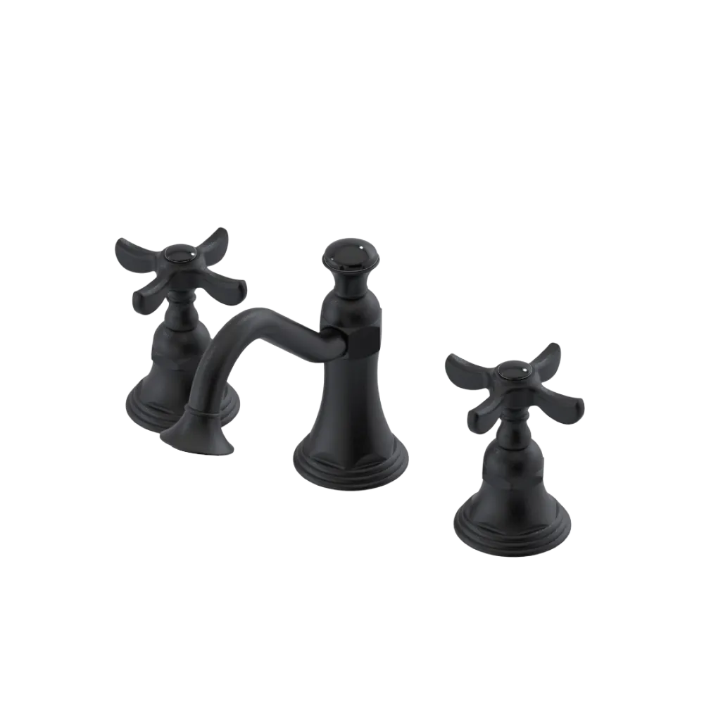 Rubinet Widespread Lav. Set. (less drain) Matt Black