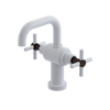 Rubinet Single Hole Dual Handle Lav. Set. (less drain) White