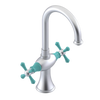 Rubinet Single Hole Dual Handle Lav. Set. (less drain) Satin Chrome
