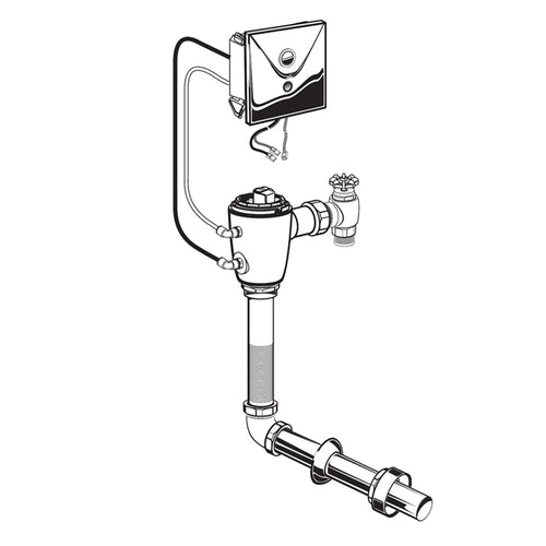 American Standard Ultima Selectronic Concealed Toilet Flush Valve, Base Model, Piston-Type, 1.1 gpf/4.2 Lpf