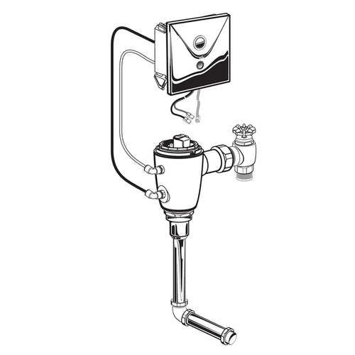 American Standard Ultima Selectronic Concealed Urinal Flush Valve, Base Model, Piston-Type, 0.5 gpf/1.9 Lpf