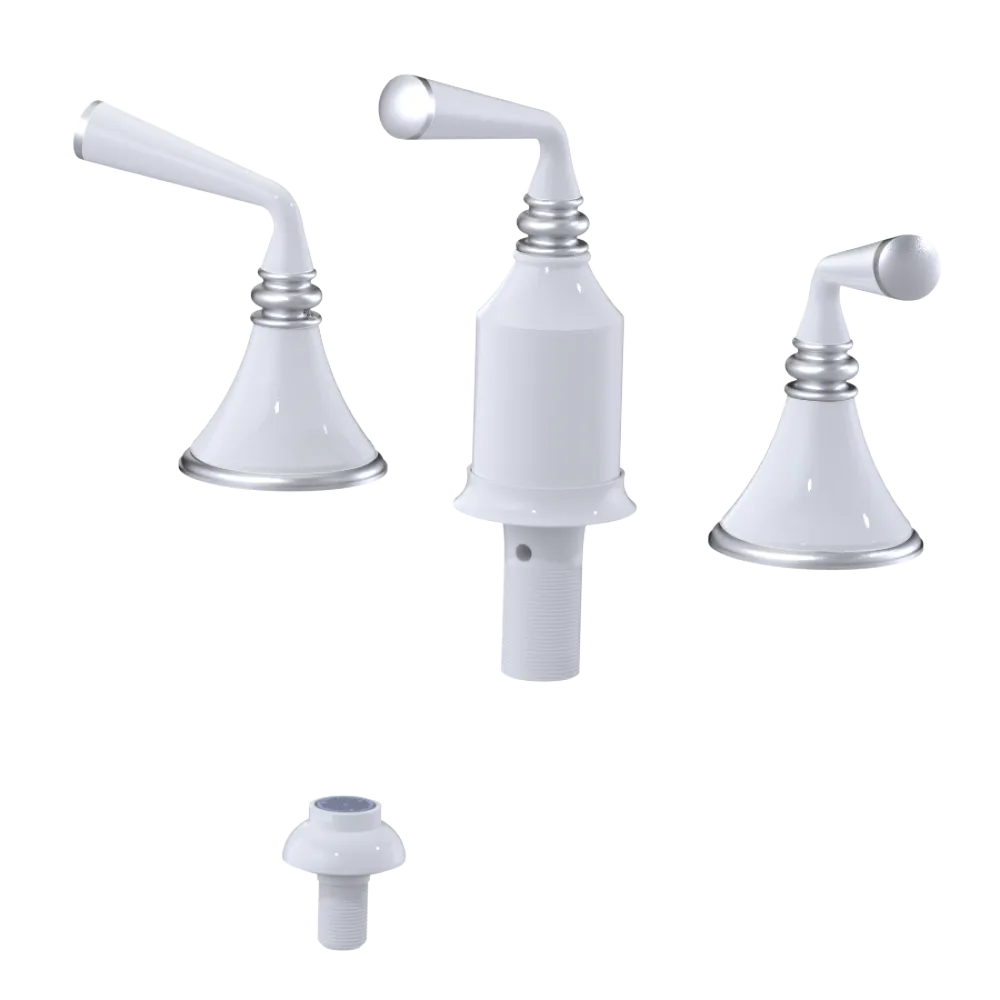 Rubinet Bidet Fitting with Spray, Diverter, and Vacum Breaker (Less Drain) White