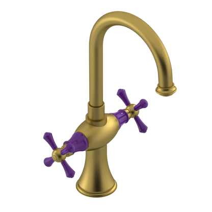Rubinet Single Hole Dual Handle Lav. Set. (less drain) Antique Brass Matt