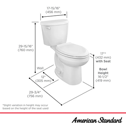 American Standard Colony®3 Two-Piece 1.28 gpf/4.8 Lpf Chair-Height Elongated Toilet Less Seat