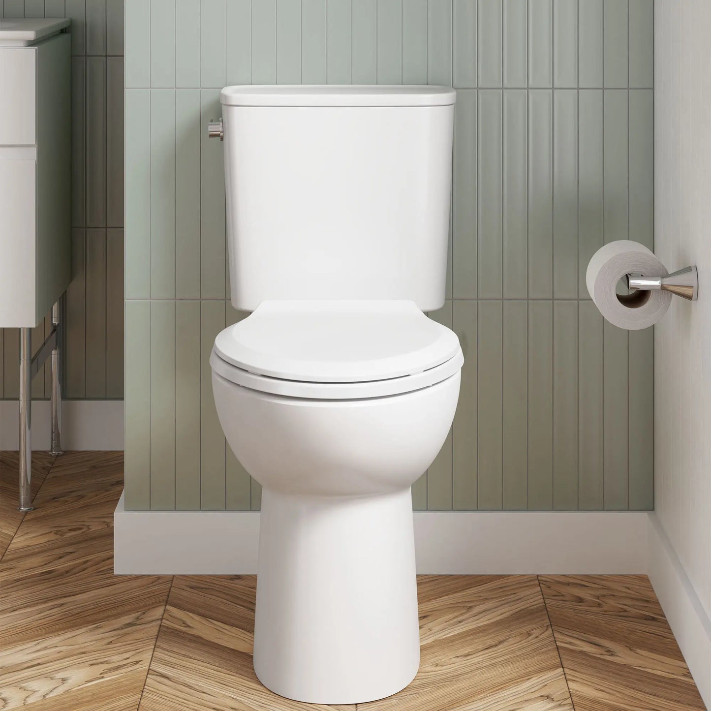 American Standard Aspirations EcoStrength Two-Piece 0.80 gpf/3.0 Lpf Chair Height Elongated Toilet Less Seat