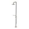 Rubinet Pressure Balance Outdoor Shower with Foot Rinse & 10" Shower Head (with shelf) - 304 Stainless Steel Polished Nickel