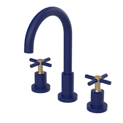 Rubinet Widespread Kitchen Set with LaSalle Spout Midnight Blue