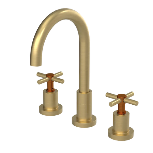 Rubinet Widespread Kitchen Set with LaSalle Spout Satin Brass