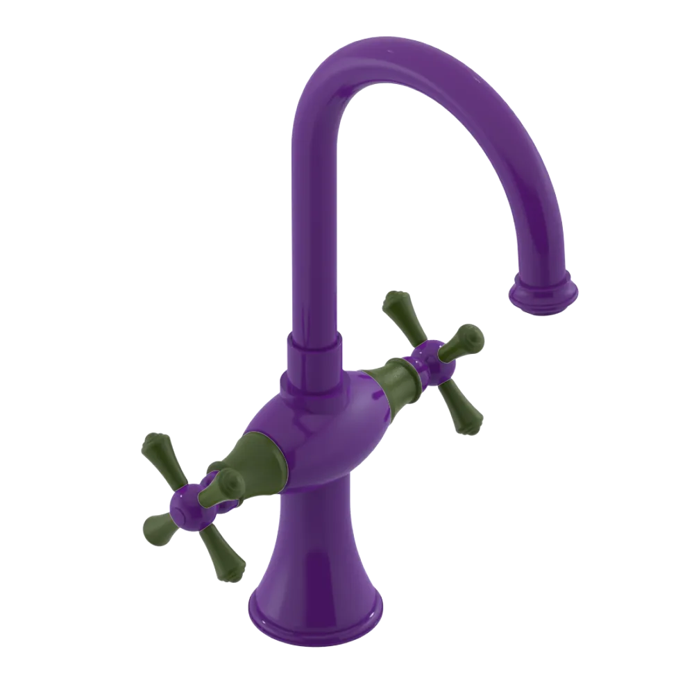 Rubinet Single Hole Dual Handle Lav. Set. (less drain) Purple Haze