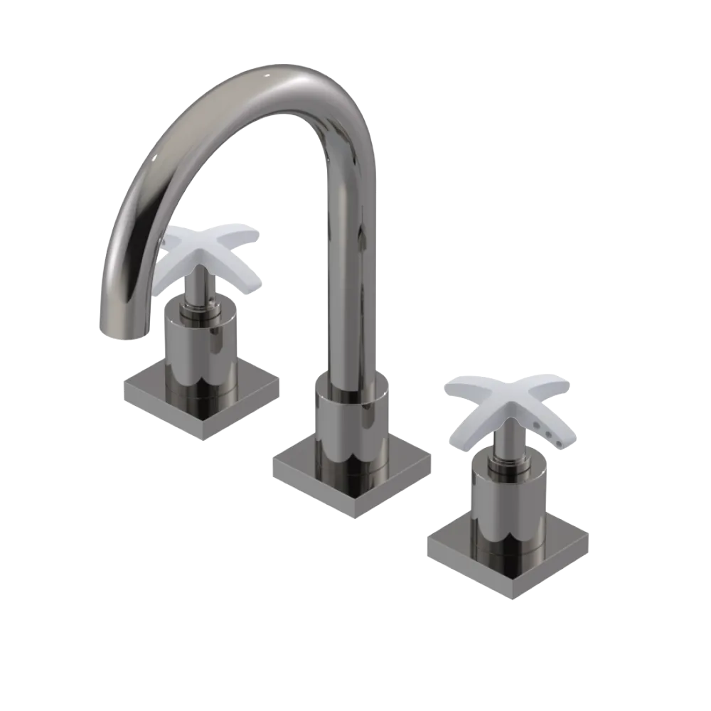 Rubinet Widespread Lav. Set. (less drain) Polished Nickel