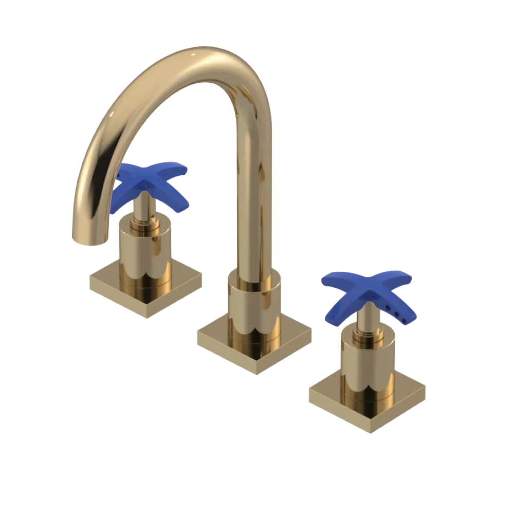 Rubinet Widespread Lav. Set. (less drain) Gold