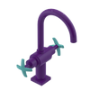 Rubinet Single Hole Dual Handle Lav. Set. (less drain) Purple Haze