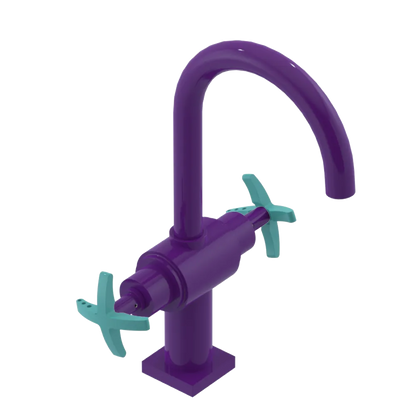 Rubinet Single Hole Dual Handle Lav. Set. (less drain) Purple Haze