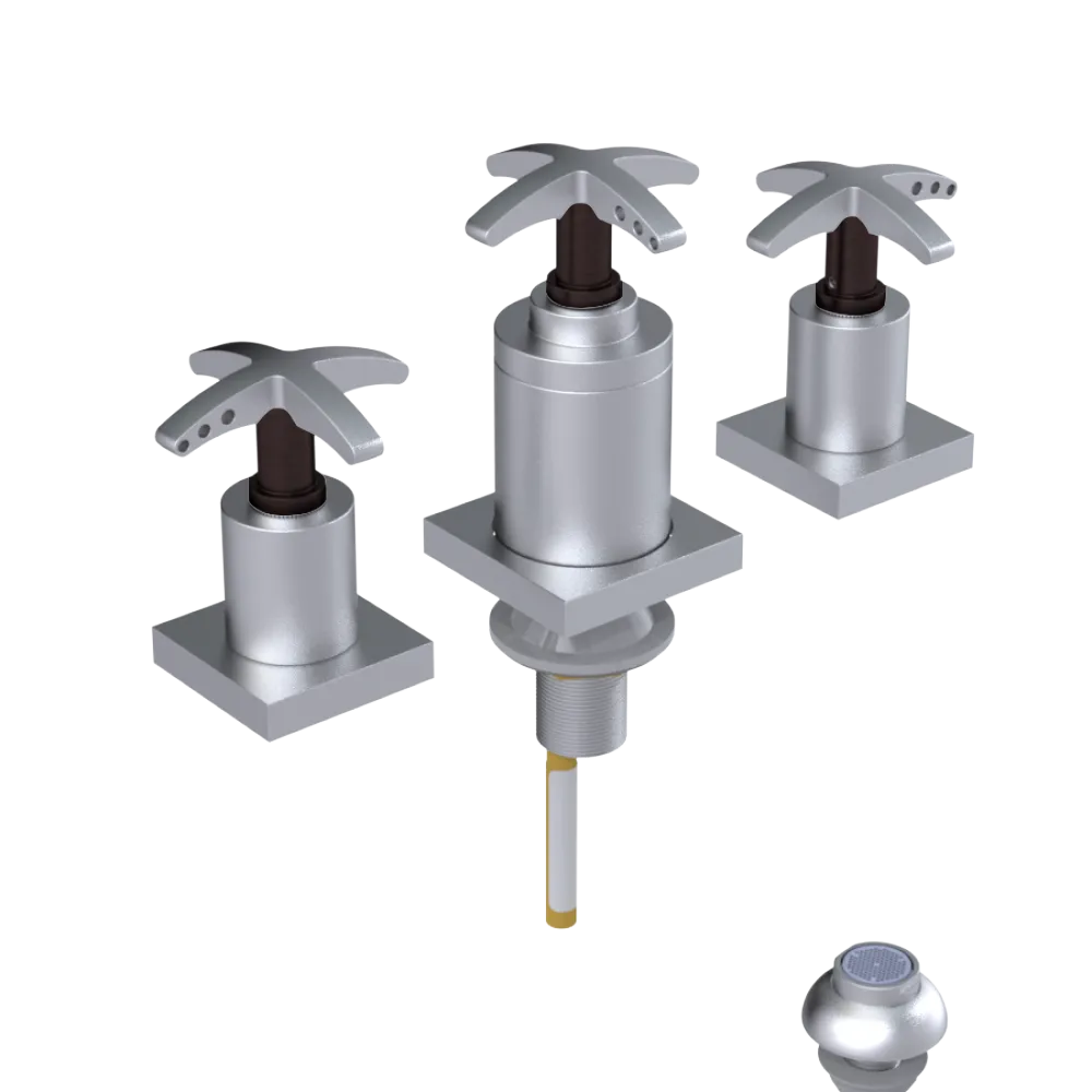 Rubinet Bidet Fitting with Spray, Diverter, and Vacuum Breaker (less drain) Satin Chrome