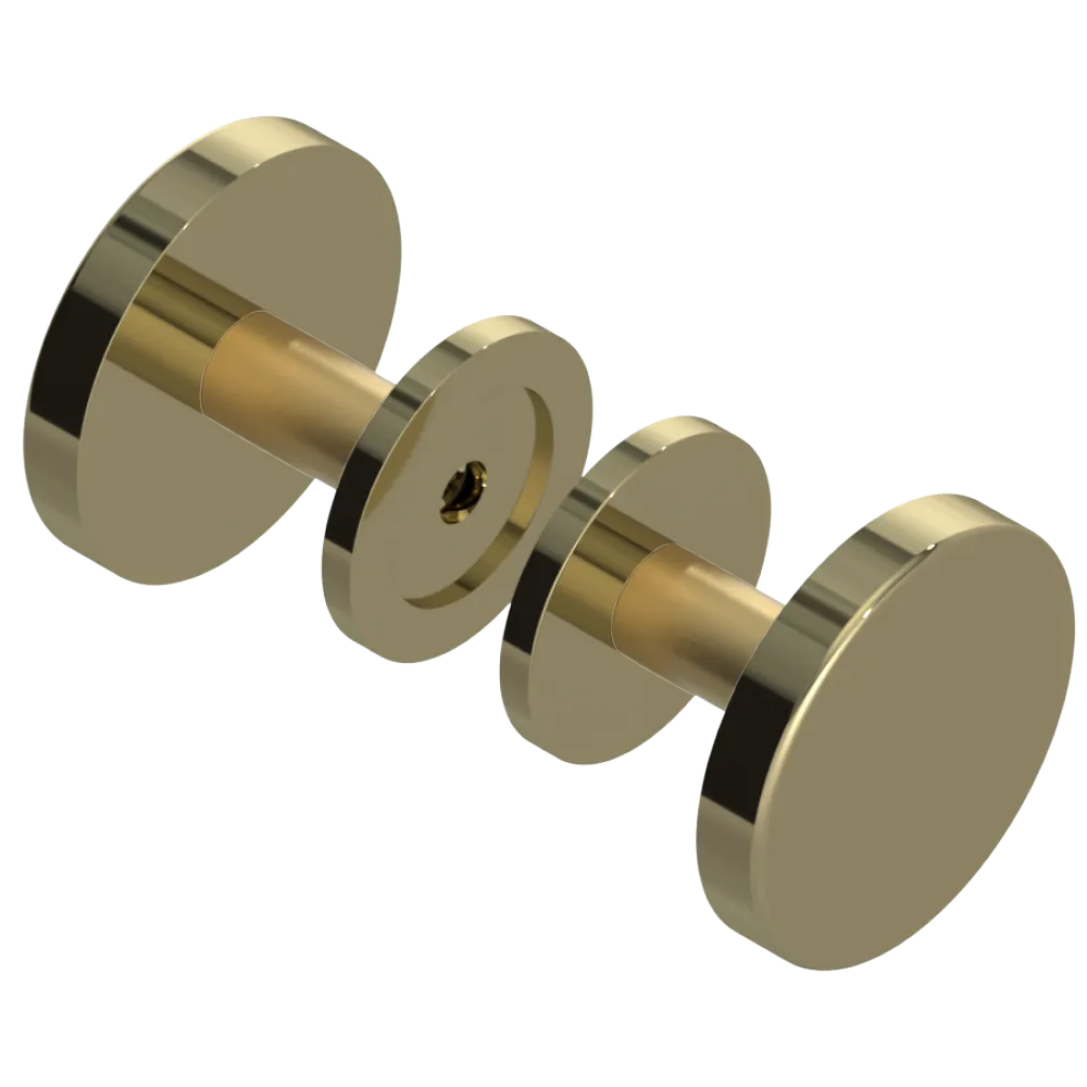 Rubinet Shower Door Knob (set) Natural Brass