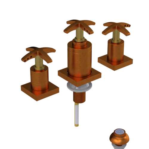 Rubinet Bidet Fitting with Spray, Diverter, and Vacuum Breaker (less drain) Antique Copper Matt