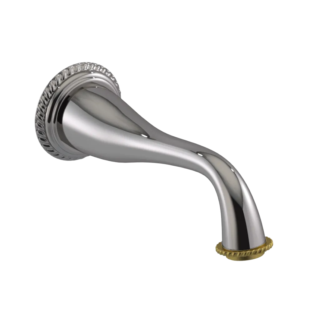 Rubinet Tub Filler Spout Wall Mount Polished Nickel