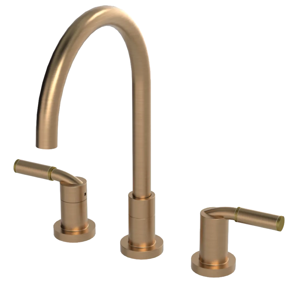 Rubinet Widespread Kitchen Set Satin Gold