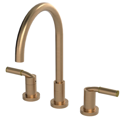 Rubinet Widespread Kitchen Set Satin Gold