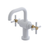 Rubinet Single Hole Dual Handle Lav. Set. (less drain) Matt White