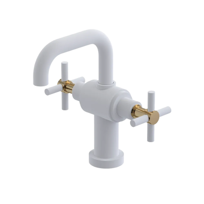Rubinet Single Hole Dual Handle Lav. Set. (less drain) Matt White