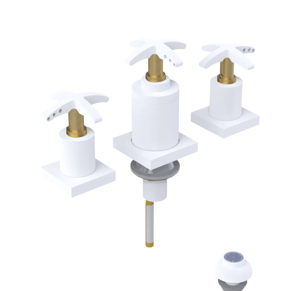 Rubinet Bidet Fitting with Spray, Diverter, and Vacuum Breaker (less drain) Matt White