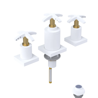 Rubinet Bidet Fitting with Spray, Diverter, and Vacuum Breaker (less drain) Matt White