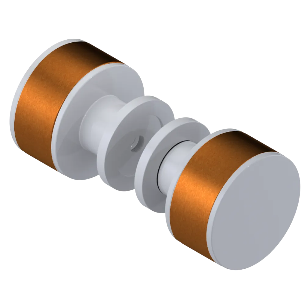 Rubinet Shower Door Knob (set) White