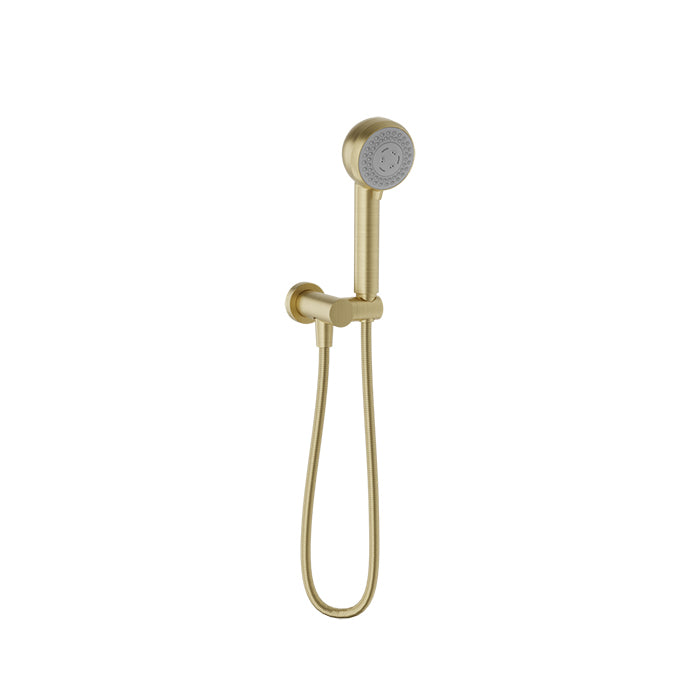 Baril 2-spray anti-limestone hand shower on wall-mounted supply elbow