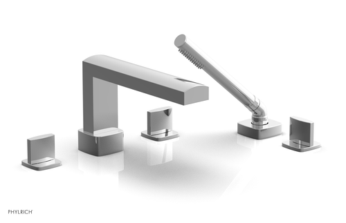 Phylrich RADI Deck Tub Set with Hand Shower - Blade Handles 181-48