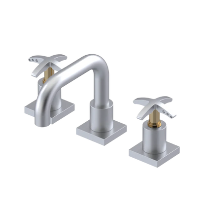 Rubinet Widespread Lav. Set. with Genesis spout (less drain) Satin Chrome