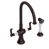 Rubinet Two Handle Single Hole Kitchen Set with Hand Spray Tuscan Brass