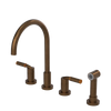 Rubinet Widespread Kitchen Set with Hand Spray Tuscan Brass