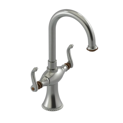 Rubinet Single Hole Dual Handle Lav. Set. (less drain) Satin Nickel