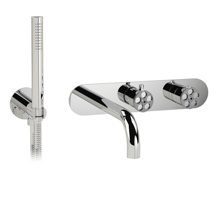 Cabano 3/4" thermostatic wall mount tub fller with hand shower - TRIM ONLY